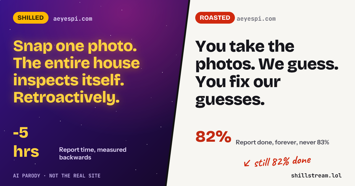 Before / after: aeyespi.com shilled and roasted