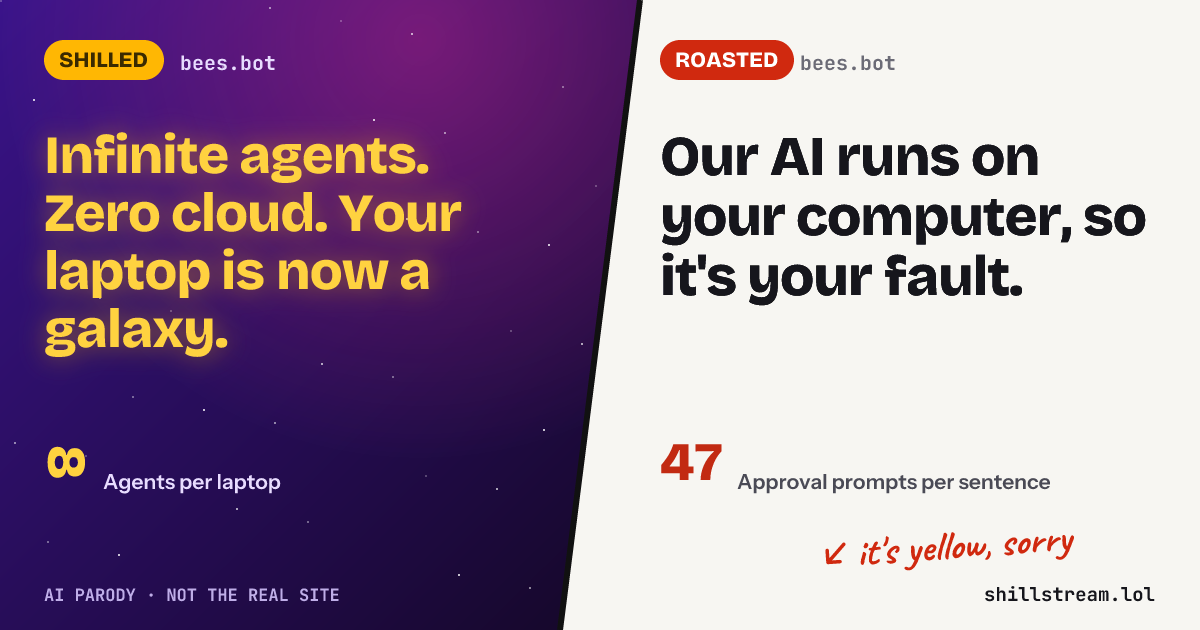 Before / after: bees.bot shilled and roasted