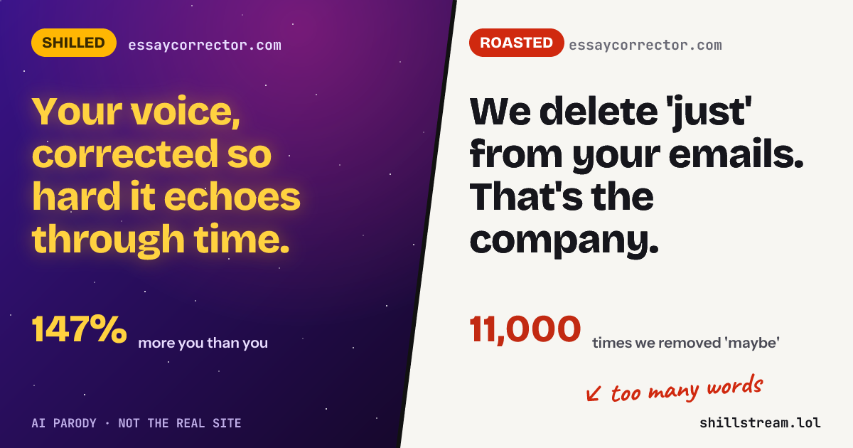 Before / after: essaycorrector.com shilled and roasted