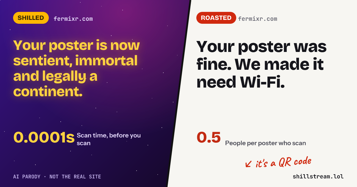 Before / after: fermixr.com shilled and roasted