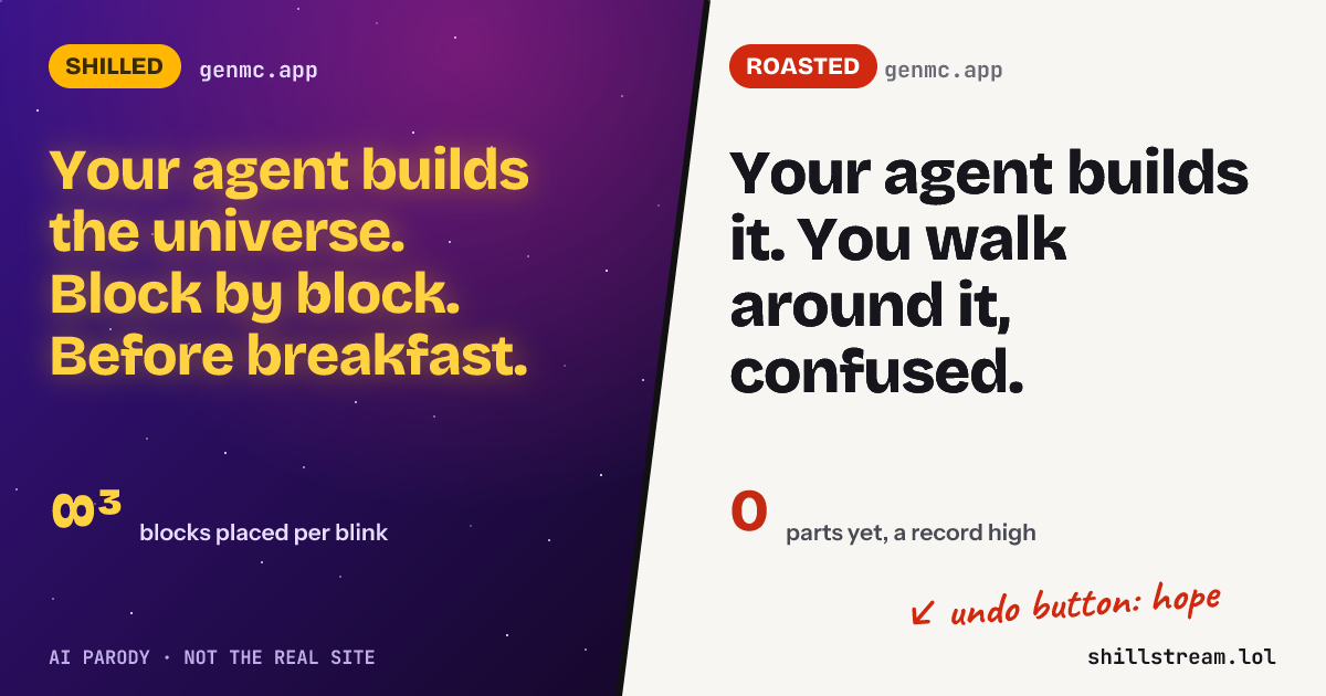 Before / after: genmc.app shilled and roasted