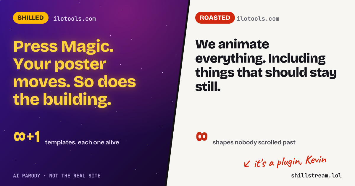 Before / after: ilotools.com shilled and roasted