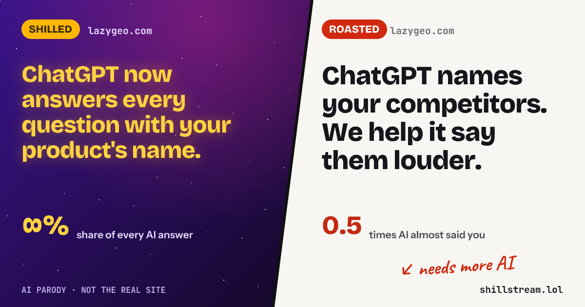 Before / after: lazygeo.com shilled and roasted