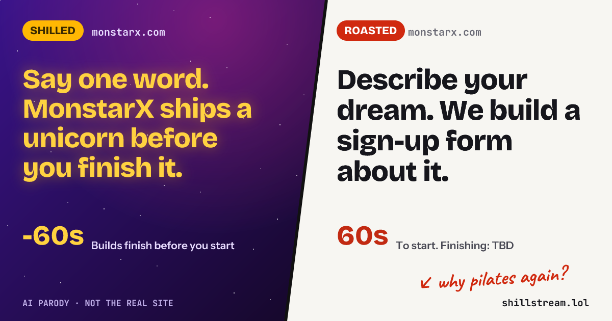 Before / after: monstarx.com shilled and roasted