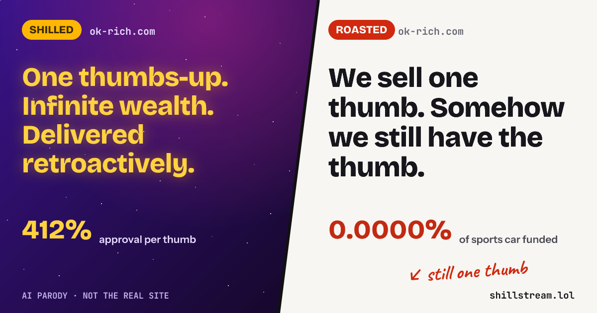 Before / after: ok-rich.com shilled and roasted