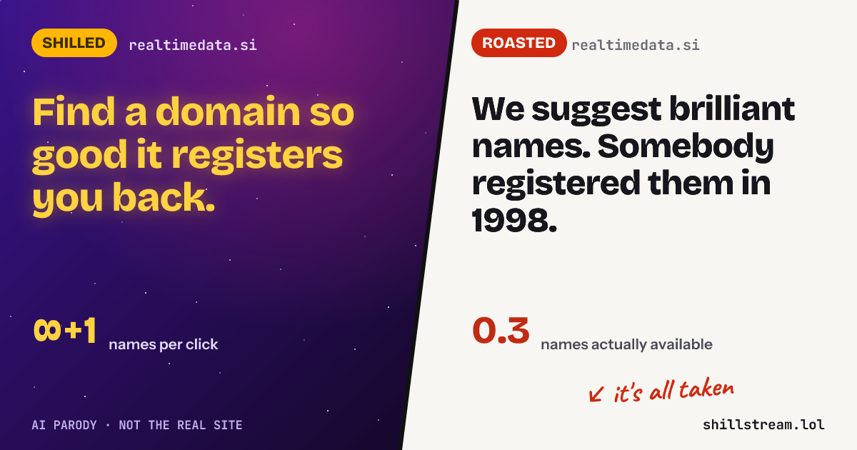 Before / after: realtimedata.si shilled and roasted