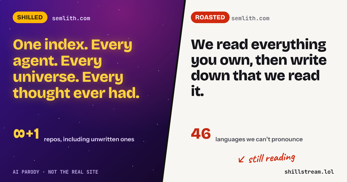 Before / after: semlith.com shilled and roasted