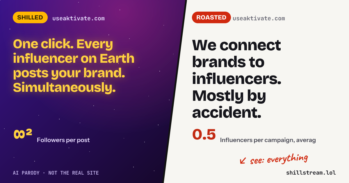 Before / after: useaktivate.com shilled and roasted